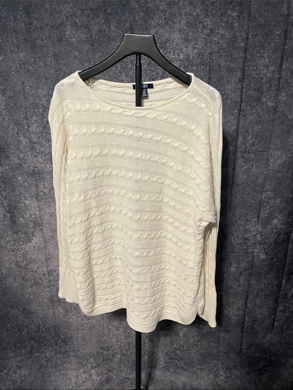 J. Crew Light Cream Cable Crewneck Sweater